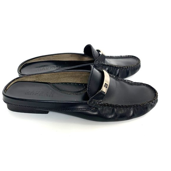Lauren Ralph Lauren Black Leather Penny Slide Mule Size 7B - Picture 1 of 9
